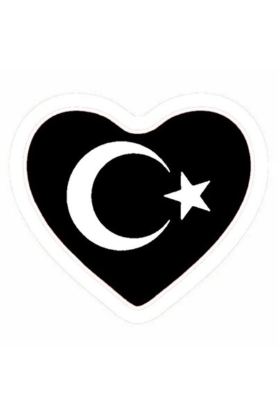 Allivo ملصق عالي الجودة على شكل علم تركي على شكل قلب للدراجات النارية مقاس 10...