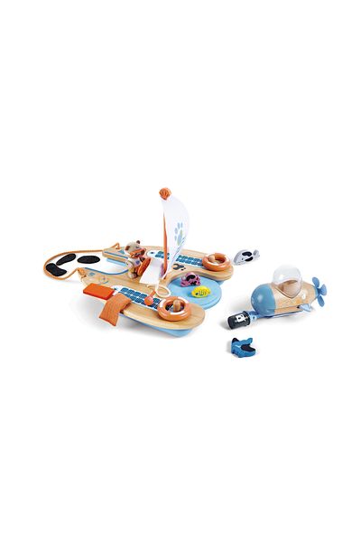 Hape Wooden Toy - Catamaran (18 PIECES)