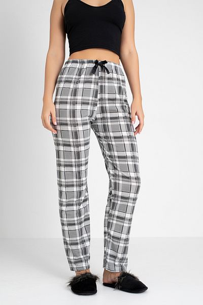 DONEX Cotton Thin Breathable Fabric Ribbon Waist Detail Printed Women's Sleepwear Bottoms Without Pockets