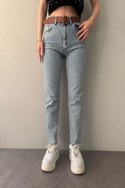 lizge giyim Stone Detailed Belted Trousers