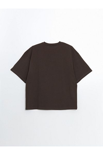 LC Waikiki Ανδρικό T-Shirt XSIDE Brown Crew Neck χτενισμένο βαμβακερό