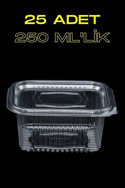 YOK YOK AMBALAJ Plastic Leak-Proof Cup Disposable Disposable Plastic Bowl with Lid 3 Pieces Small Size Set