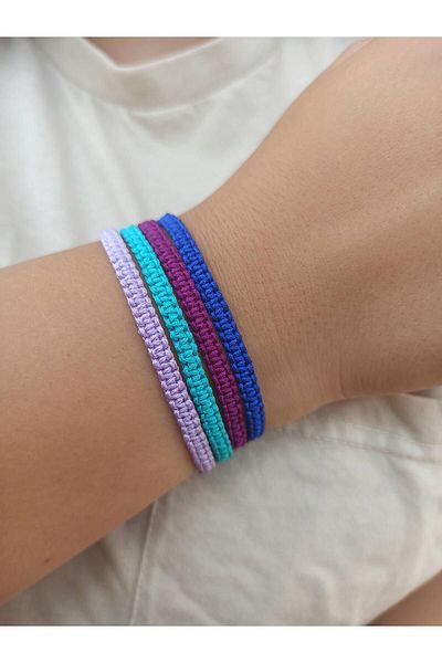 TREND Set of 4 Knitted Macrame Ip Bracelet - Sports Bracelet