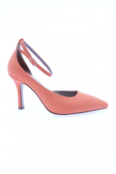 DGN Pantofi cu toc subțire cu curele la gleznă de damă Orange Scuba 31262821