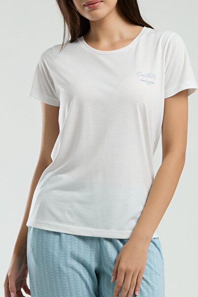 Pierre Cardin Viscose Single Jersey Woven Summer Pajamas Set with Pocket Detail