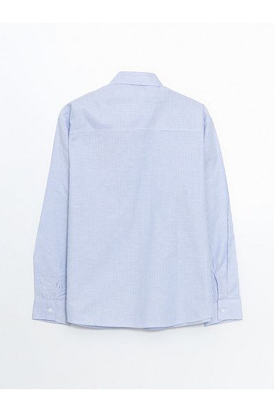 LC Waikiki Xside Blue Regular Fit Long Sleeve Striped Men's Shirt