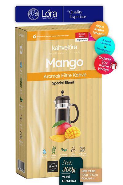 kahvelora 300g Mango Filter Coffee Mango Flavor - Espresso, Frenchpress, 3Rd. Generation Brewing