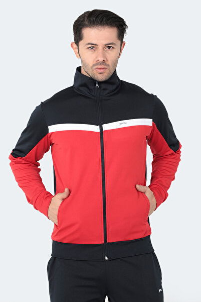 Slazenger RAMOS Erkek Fermuarlı Dik Yaka Cepli Lacivert Eşofman Takımı