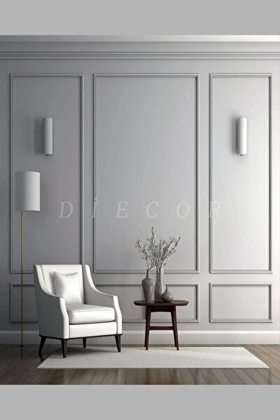 DİECOR Dekoratif Boyanabilir Montaja Hazır 2.5cm Duvar Çıtası Kolay Uygulanır...