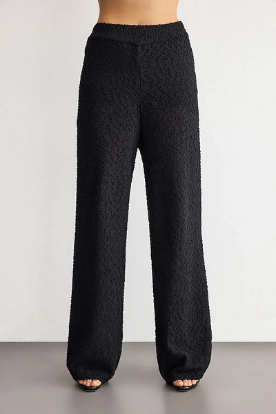 Hiccup Pantaloni tricotați cu textura cu talie mijlocie