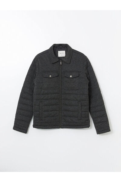 LC Waikiki LCW Vision Antrasit Slim Fit Gömlek Yaka Erkek Mont