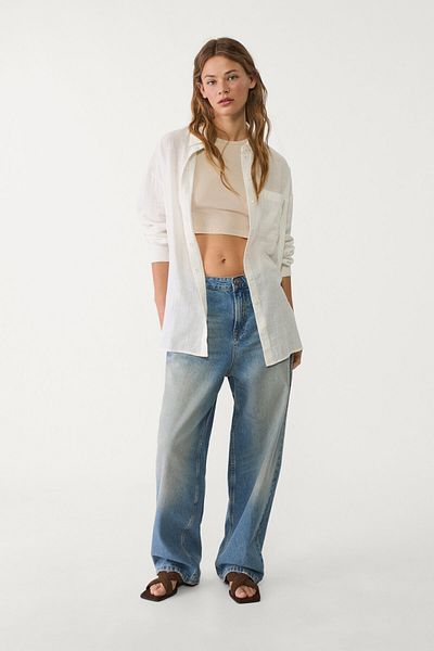 Stradivarius Basic flowing shirt with pocket