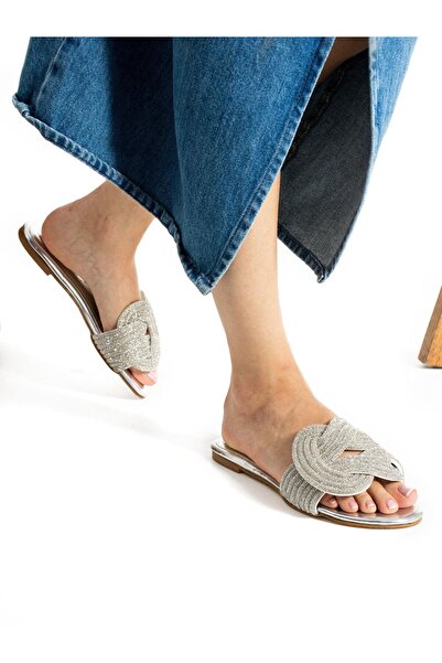 Alphus Γυναικείες φλατ κομψές παντόφλες İzlife Imported Stoned