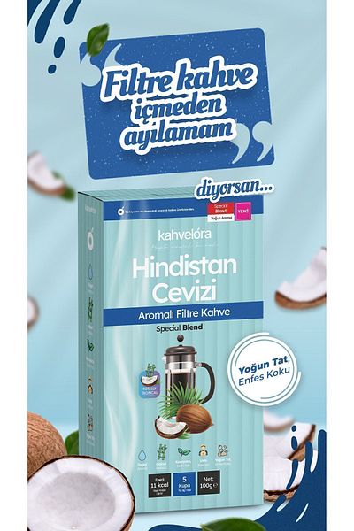 kahvelora 300g Coconut Filter Coffee Flavored- Espresso, Frenchpress, 3Rd. Generation