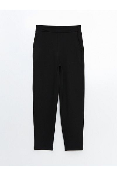 LC Waikiki Lcw Modest Black Elastic Waist Carrot Cut Women's Trousers