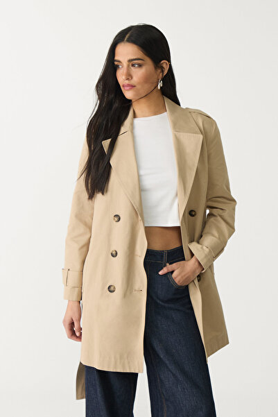 Stradivarius Kemerli basic regular fit trençkot