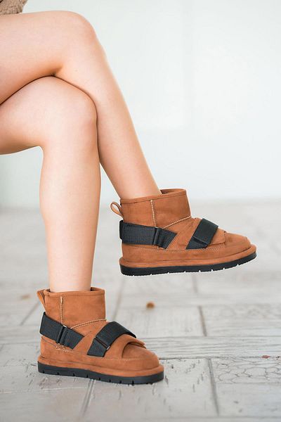 Parponi Jarro Γυναικείες Suede Boots με Γούνα Εσωτερικά Καφέ