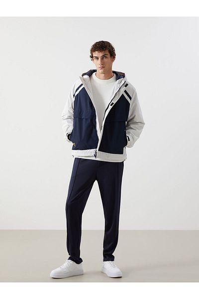 LC Waikiki Xside Navy Blue Comfortable Fit Hooded Men's Medium Thick Coat