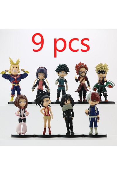 Choice Vm01 My Hero Academia 9 Pcs Cute Ver. Midoriya All Might Bakugou Shoto Ochaco Pvc Action Figure Boku