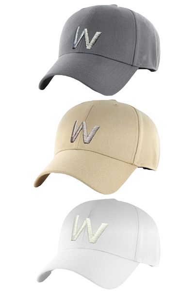 w white stars sports & wear Αθλητικό καπέλο Unisex Σετ 3 τεμαχίων Ρυθμιζόμενο σετ καπέλων με Velcro στην πλάτη