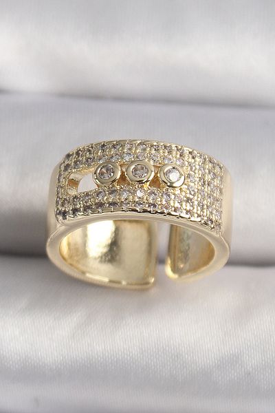 Skygo Gold Color Zircon Stone Messika Ring - Adjustable Women's Ring