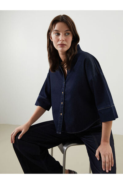 LC Waikiki Indigo Loose Fit Women's Jean Shirt