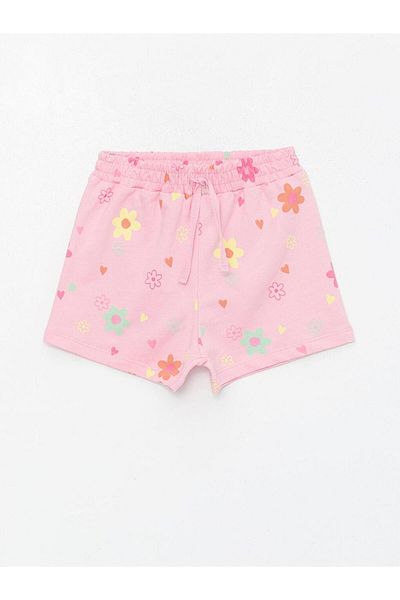LC Waikiki Baby Girl Shorts with Elastic Waist and Flower Pattern (S4)