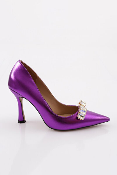 DGN Women's Pointed Toe Kristataş Buckle Heeled Shoes 101653236