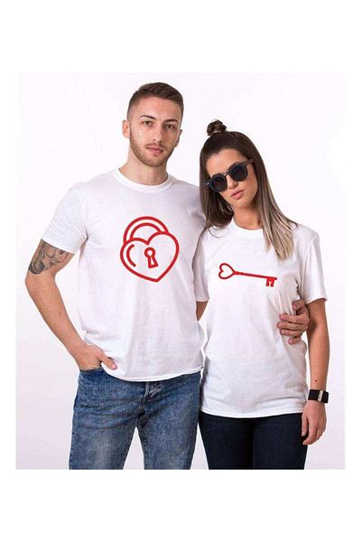 Tshirthane Lock of My Heart Lover Combos T-shirt Couple Combination