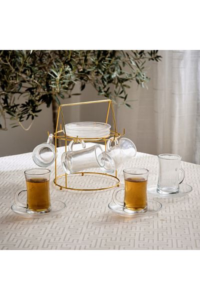 Home Box Orchid 12-Piece Glass Istikan Set with Stand 120 ml