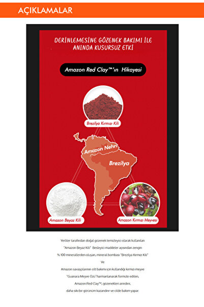 Missha Gözenekli Ciltler İçin Amazon Kili Maske ve Temizleyici Set (110ml+120ml) Amazon Red Clay Pore