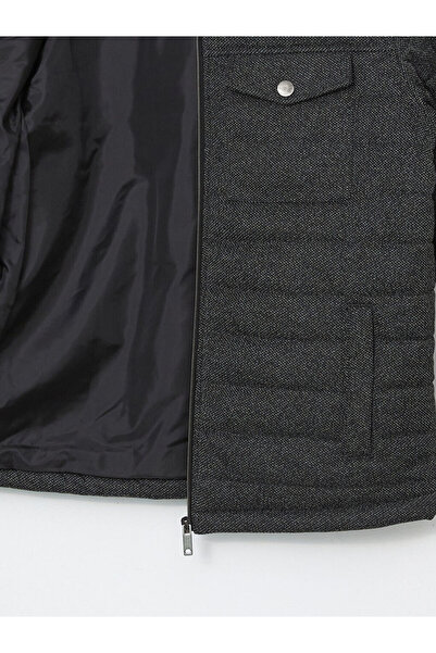 LC Waikiki LCW Vision Antrasit Slim Fit Gömlek Yaka Erkek Mont