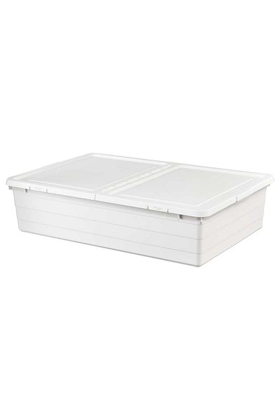 erorex Storage box with lid, white, 50x77x19 cm