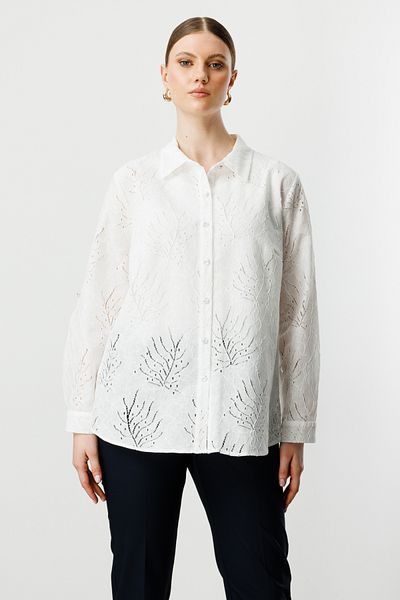 Ekol Buttoned Front Lace Blouse