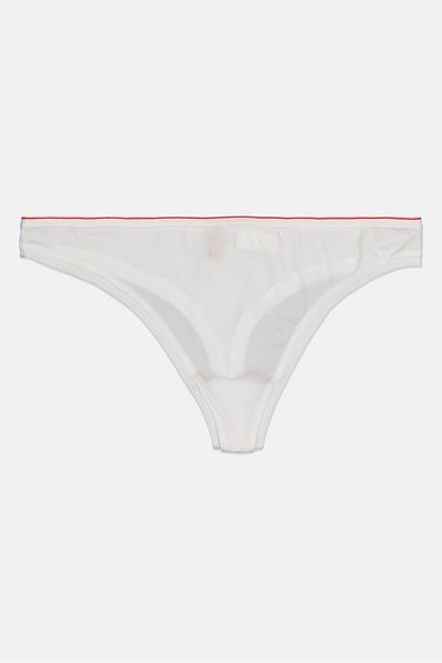 Hugo Boss Women Brand Logo Pull On Thong, White