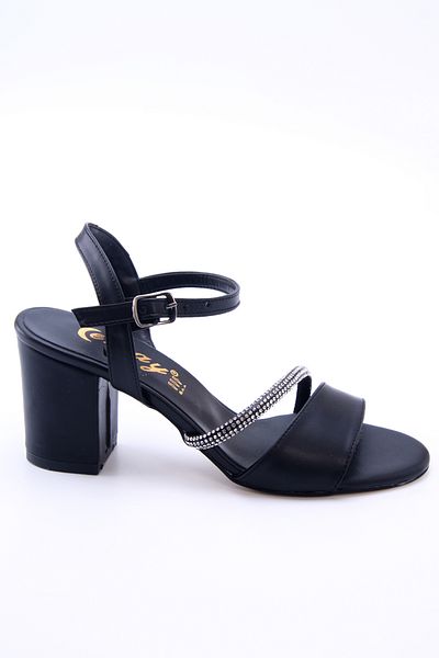 en7 Black Women's Stoned Classic Heeled Shoes 7010