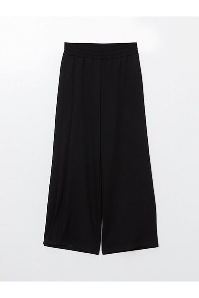 LC Waikiki Lcw Modest Black Elastic Waist Wide Leg Women's Sweatpants