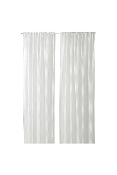 Generic Sheer curtains, 1 pair, with rod pocket/white, 145x300 cm