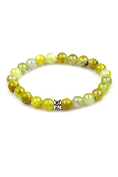 Sahra Green Quartz Natural Stone Bracelet 8 mm Sphere Cut