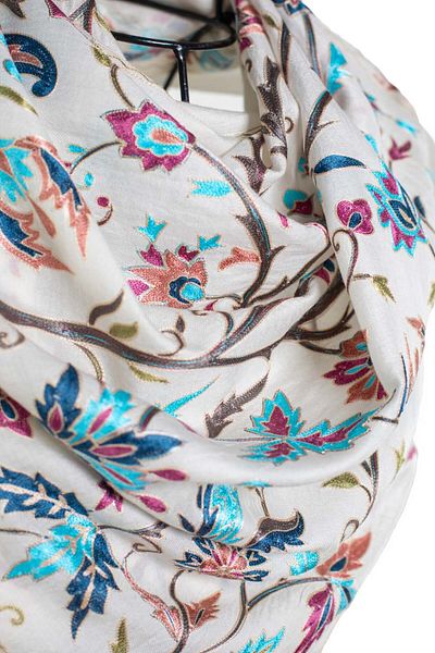 CASHMERE AND SİLK MAWLANA 85%Casmide 15% Silk Embroidered Shal