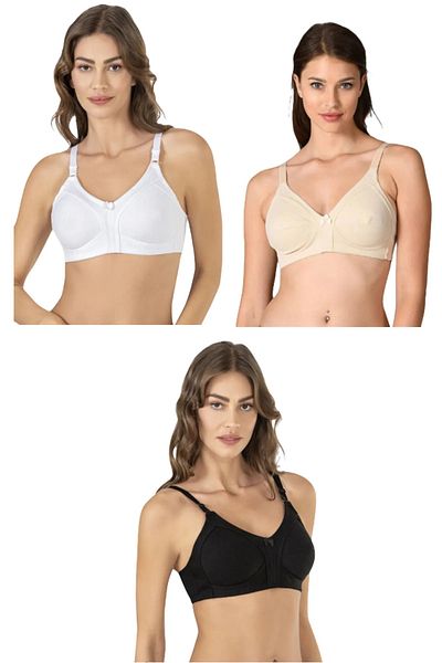 NBB Women's 3-Piece Recovery Combed Cotton Bra Set - NBB351
