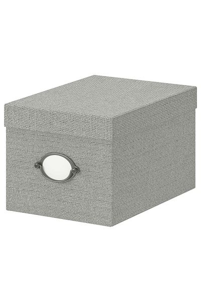 erorex Storage box with lid, grey, 18x25x15 cm