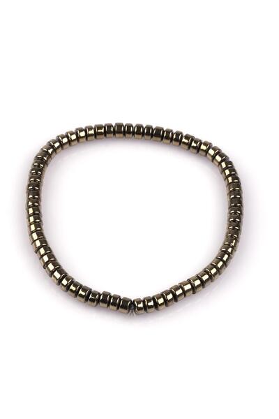 Alibaba Doğaltaş Hematite Natural Stone Bracelet 2 x 4 mm Rondel Cut