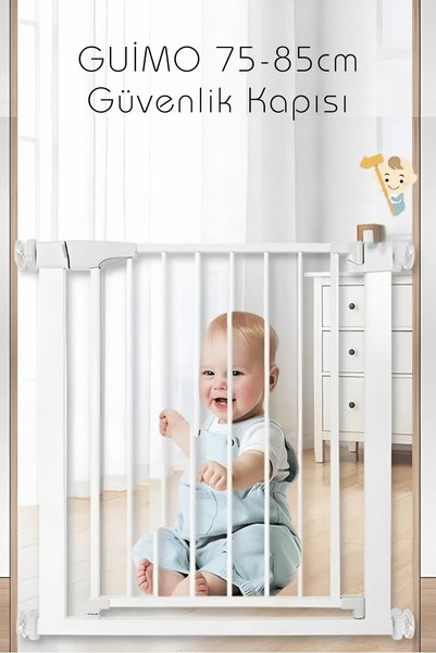 Guimo 85-95 Cm Bebek Çocuk Pet Güvenlik Ve Merdiven Kapısı Siyah Baby Child Safety Gate Black