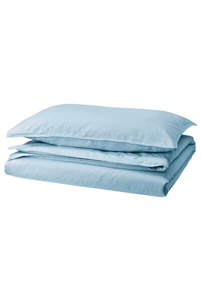 Generic Duvet cover and pillowcase, blue-grey, 150x200/50x80 cm