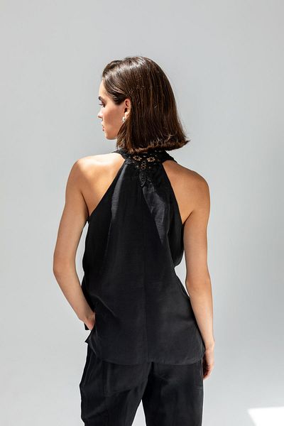 KAMEYA Back Lace Detail Bluz 25S10725