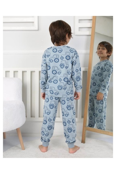 İsobel Kids Erkek Çocuk %100 Pamuklu Traktör Desenli Pijama Takımı