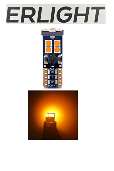 Erlight W5w T10 Turuncu Dipsiz Tavan Park Plaka Ledi 1 Adet