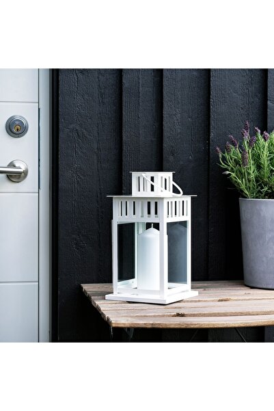 erorex Lantern for block candle, in/outdoor white, 28 cm