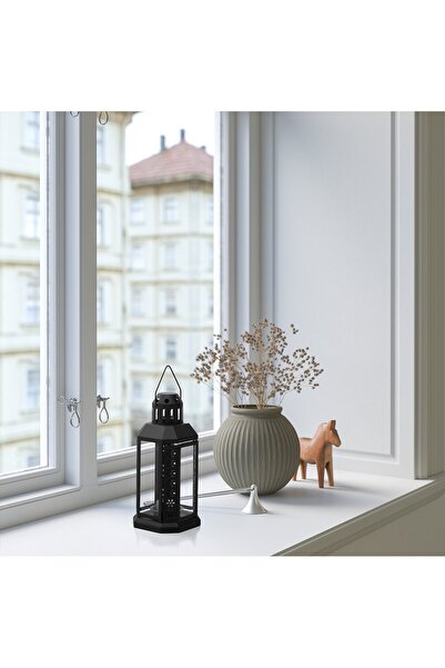 erorex Lantern for tealight, in/outdoor, black, 22 cm